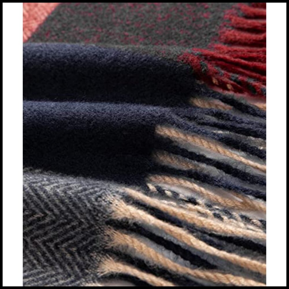 Soft Wool Scarf Classic Plaid Pattern Winter Shaw… - image 7